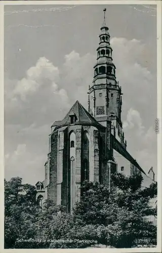 Ansichtskarte Schweidnitz Świdnica katholische Pfarrkirche 1940