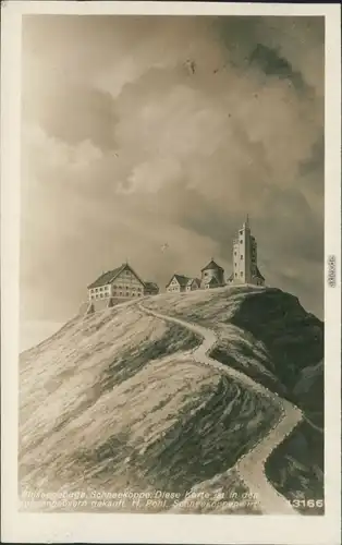Ansichtskarte Krummhübel Karpacz Schneekoppe/Sněžka/Śnieżka 1930