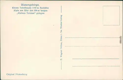 Brückenberg-Krummhübel Karpacz Górny Karpacz Kleine Teichbaude 1920