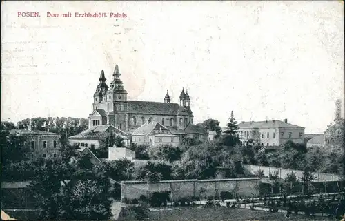 Ansichtskarte Posen Poznań Dom mit Erzbischöfl. Palais 1918