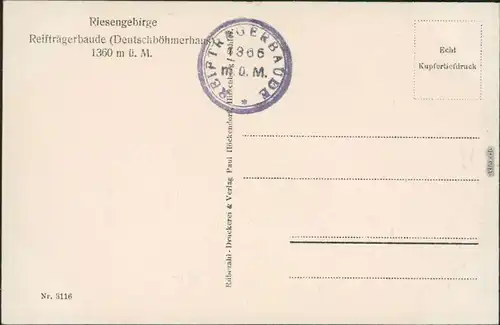 Ansichtskarte Hirschberg (Schlesien) Jelenia Góra Reifträgerbaude 1930