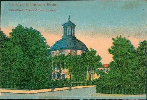 Ansichtskarte Warschau Warszawa Ev. Kirche 1916