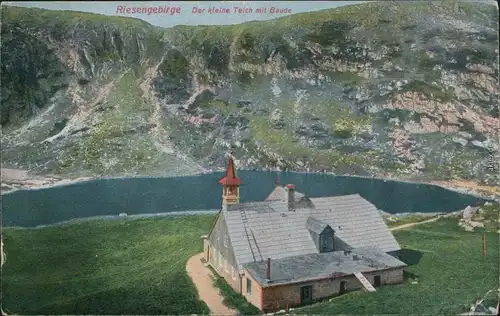 Brückenberg-Krummhübel Karpacz Górny Karpacz Kleiner Teich mit Teichbaude 1917