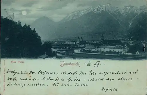 Ansichtskarte Innsbruck Kloster/Abtei Wilten 1899