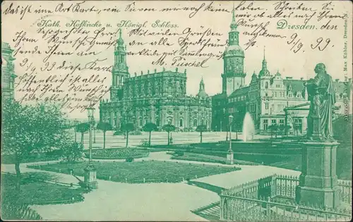 Dresden Hofkirche Dresden / Kathedrale   Dresdner Residenzschloss  1899