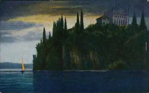 Ansichtskarte Riva del Garda Lago di Garda / Gardasee mit Insel 1920