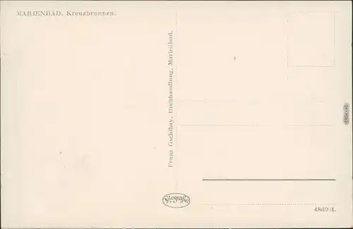 Ansichtskarte Marienbad Mariánské Lázně Kreuzbrunnen 1920