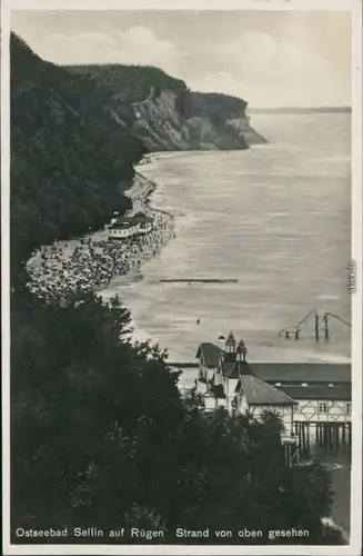Ansichtskarte Sellin Strand - Seebrücke 1932