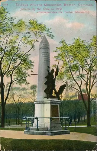 Ansichtskarte Boston Crispus Attucks Monument (errichtet 1888) 1913