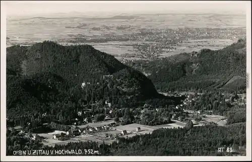 Ansichtskarte Oybin Hochwald Panorama-Ansichten aus 752 m höhe 1932