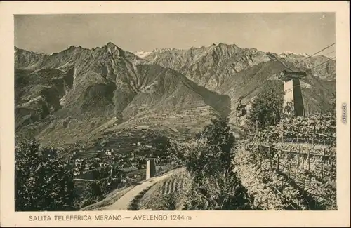 Ansichtskarte Meran Merano Seilbahn, Weinstreben - Panorama 1923 