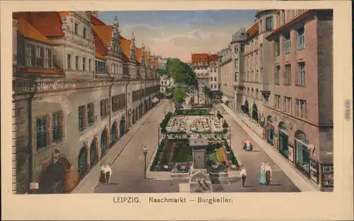 Ansichtskarte Zentrum-Leipzig Naschmarkt - Burgkeller 1910