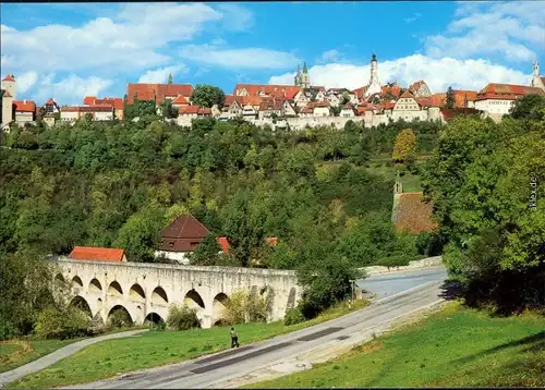 Ansichtskarte Rothenburg ob der Tauber Tauberbrücke/Doppelbrücke 1985