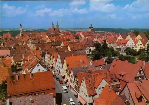 Ansichtskarte Rothenburg ob der Tauber Blick vom Röderturm 2 1980