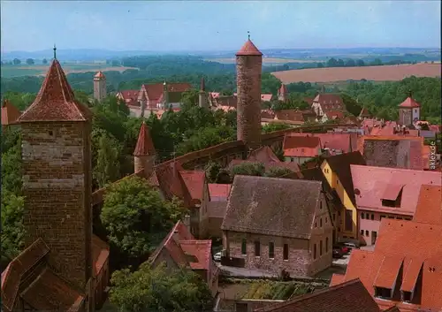 Ansichtskarte Rothenburg ob der Tauber Blick vom Röderturm 1980