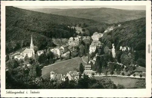 Ansichtskarte Schlangenbad Blick auf die Stadt 1958