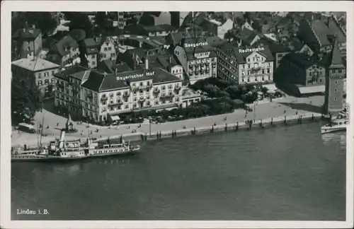 Lindau (Bodensee) Luftbild: Hafen, Bayerischer Hof, Seegarten 1938 