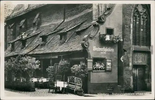 Ansichtskarte Nürnberg Bratwurstglöcklein - außen 1936 