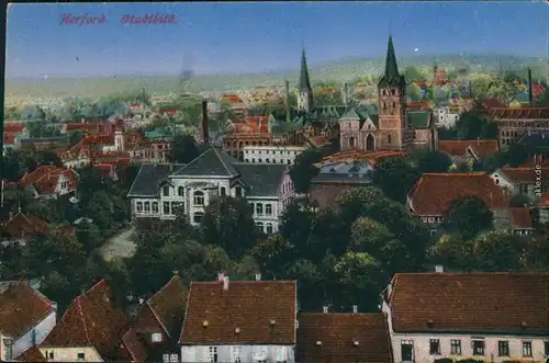 Ansichtskarte Herford Panorama Fabriken 1918