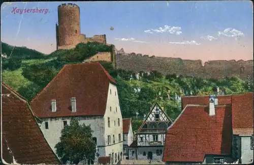 CPA Kaysersberg Burg mit Stadt 1915