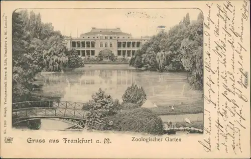 Ansichtskarte Frankfurt am Main Partie im Zoologischen Garten 1902 
