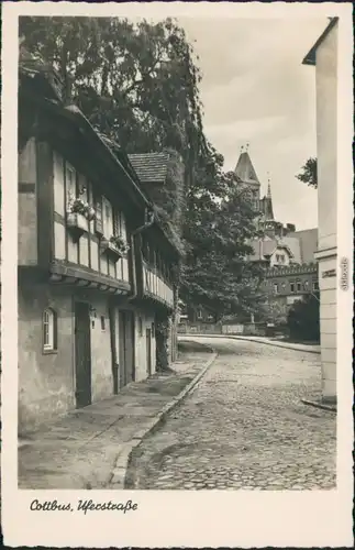 Ansichtskarte Cottbus Choćebuz Partie in der Mauerstraße 1952 