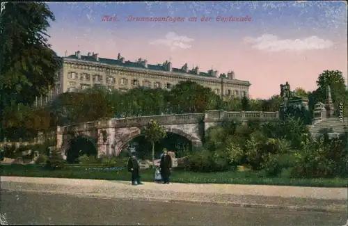 CPA Metz Brunnenanlage an der Esplanade 1915 