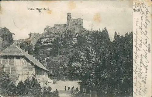Ansichtskarte Nörten-Hardenberg Fachwerkhaus - Weg zur Ruine Hardenberg 1905 