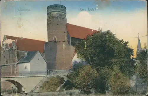 Ansichtskarte Allenstein Olsztyn Partie am Alten Schloß 1918 