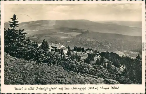 Ansichtskarte Bayerisch Eisenstein Aberschutzhaus - Abergipfel 1934 