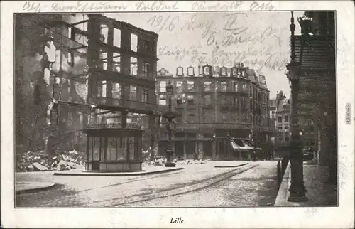 CPA Lille Partie in der zerstörten Stadt 1915 