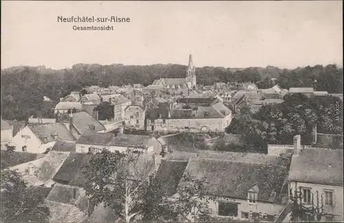 CPA Neufchâtel-sur-Aisne Blick über die Stadt mit Kirche 1915