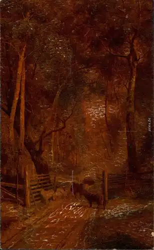 Ansichtskarte  Degi-Gemälde - Landschaft mit Schafen 1915