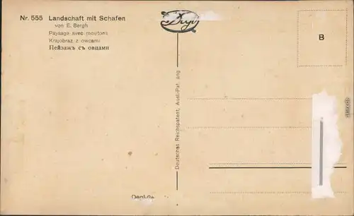 Ansichtskarte  Degi-Gemälde - Landschaft mit Schafen 1915