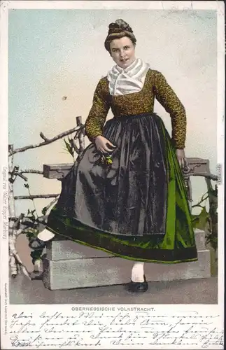 Ansichtskarte  Oberhessiche Volkstracht - Frau 1908 