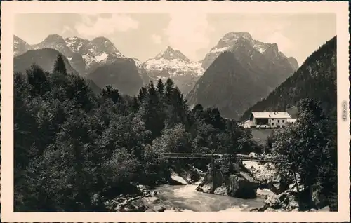Ansichtskarte Lofer Panorama-Ansicht - Teufelssteg gegen die Steinberge 1955