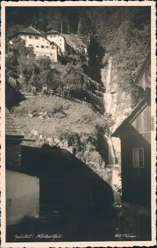 Ansichtskarte Hallstatt Häuserpartie - Mühlbachfall 1932 