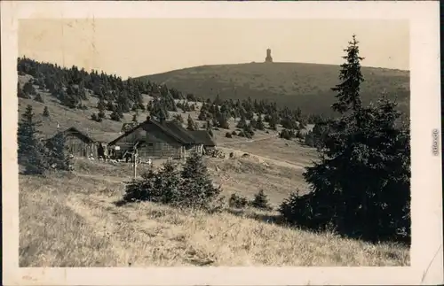 Freudenthal (Schlesien) Bruntál Altvatergebirge Hütte und Turm 1941 