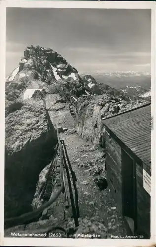 Ansichtskarte Schönau am Königssee Watzmann Hocheck mit Mittelspitze 1955