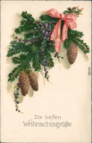 Ansichtskarte  Glückwunsch/Grußkarten: Weihnachten - Zapfen 1930