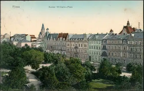 Ansichtskarte Riesa Kaiser-Wilhelm-Platz 1908