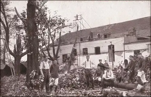 Chemnitz Sturmkatasstrophe 27. Mai, Tiergarten Scheibe - Militär Aufräum  1916