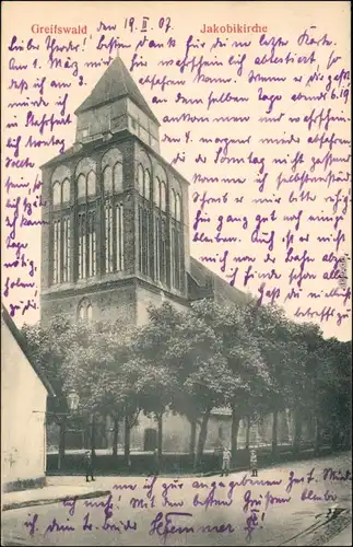 Ansichtskarte Eggesin-Greifswald Jakobikirche 1906