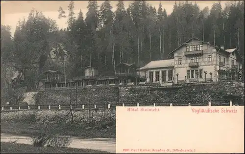Ansichtskarte Rentzschmühle Hotel Steinicht (Rentzschmühle) b Pöhl 1920