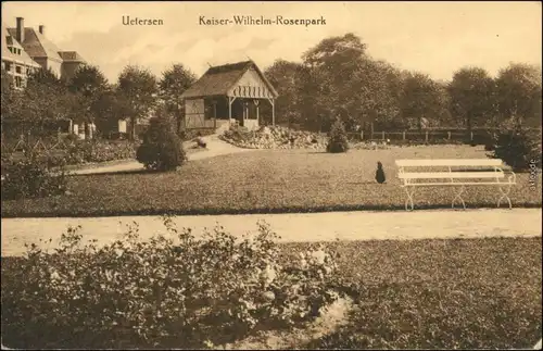 Ansichtskarte Uetersen Partie im Kaiser Wilhelm Rosenpark 1922 