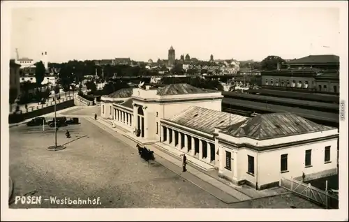 Ansichtskarte Posen Poznań Partie am Westbahnhof 1940 
