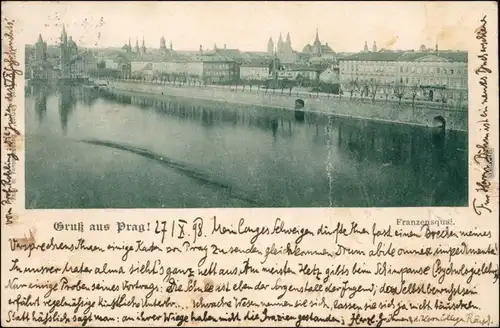 Ansichtskarte Prag Praha Blick auf die Stadt 1898 