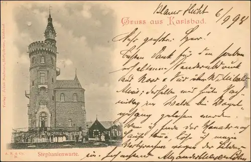 Ansichtskarte Karlsbad Karlovy Vary Stephanienwarte 1898 