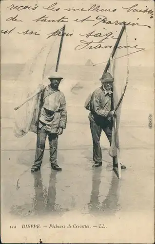 Ansichtskarte  Pêcheurs de Crevettes/2 Garnelenfischer 1906