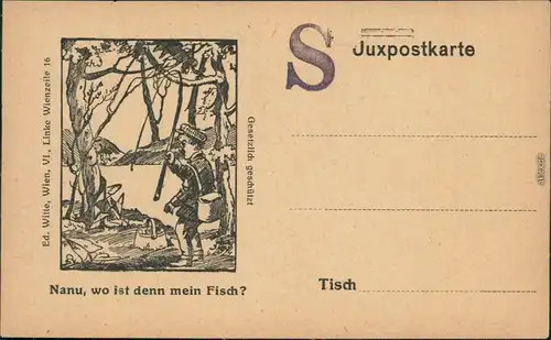Ansichtskarte  Scherzkarte "Nanu, wo ist denn mein Fisch" 2 1922
